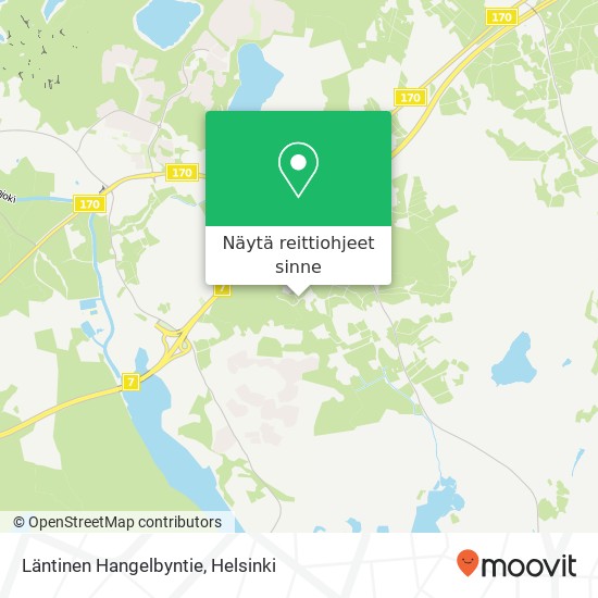 Läntinen Hangelbyntie kartta