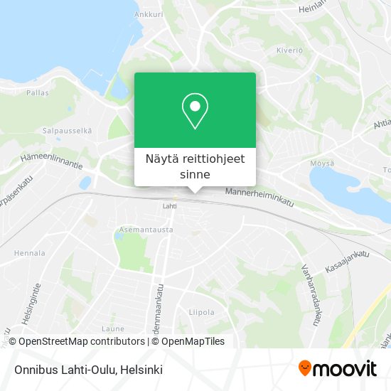 Onnibus Lahti-Oulu kartta