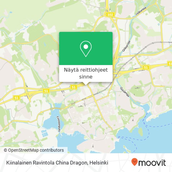 Kiinalainen Ravintola China Dragon, Ottinkipolku FI-02230 Espoo kartta