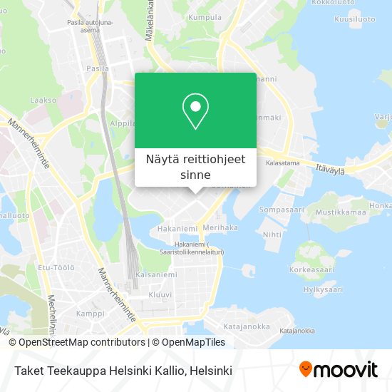 Taket Teekauppa Helsinki Kallio kartta