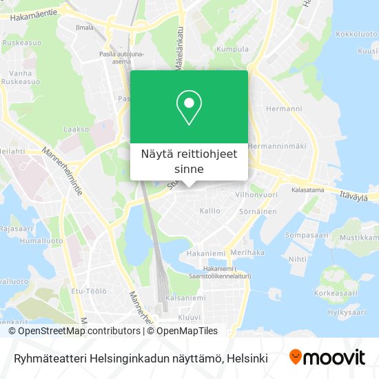 Ryhmäteatteri Helsinginkadun näyttämö kartta