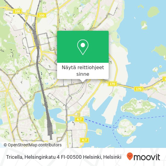 Tricella, Helsinginkatu 4 FI-00500 Helsinki kartta