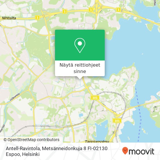 Antell-Ravintola, Metsänneidonkuja 8 FI-02130 Espoo kartta