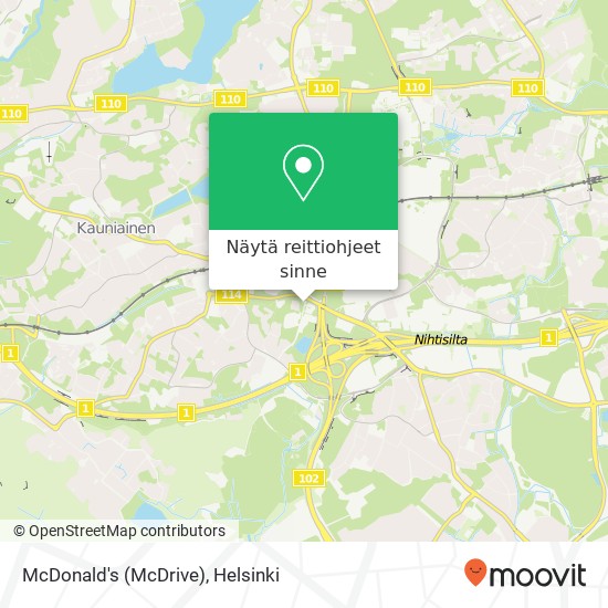 McDonald's (McDrive), Palomiehentie 2 FI-02750 Espoo kartta