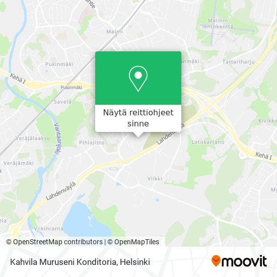 Kahvila Muruseni Konditoria kartta