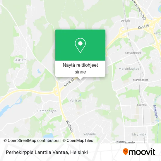 Perhekirppis Lanttila Vantaa kartta