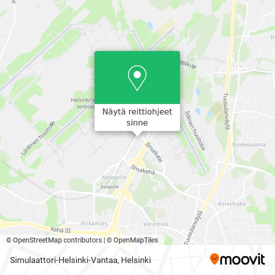 Simulaattori-Helsinki-Vantaa kartta