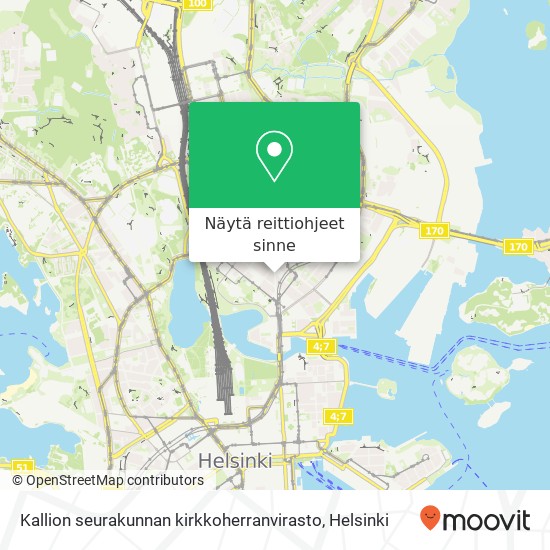 Kallion seurakunnan kirkkoherranvirasto kartta