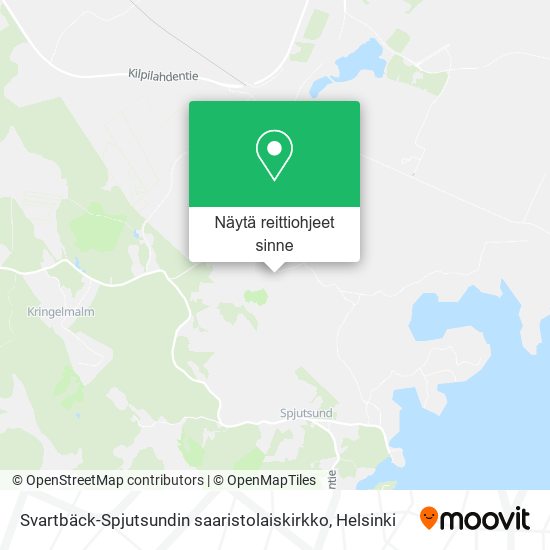 Svartbäck-Spjutsundin saaristolaiskirkko kartta