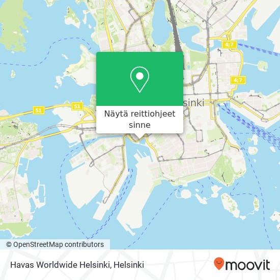 Havas Worldwide Helsinki kartta