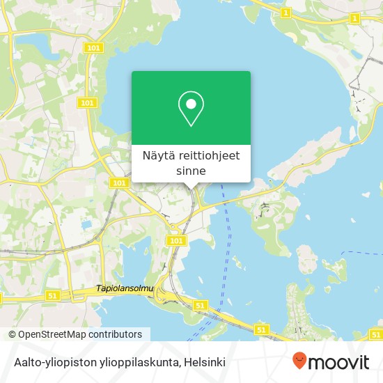 Aalto-yliopiston ylioppilaskunta kartta