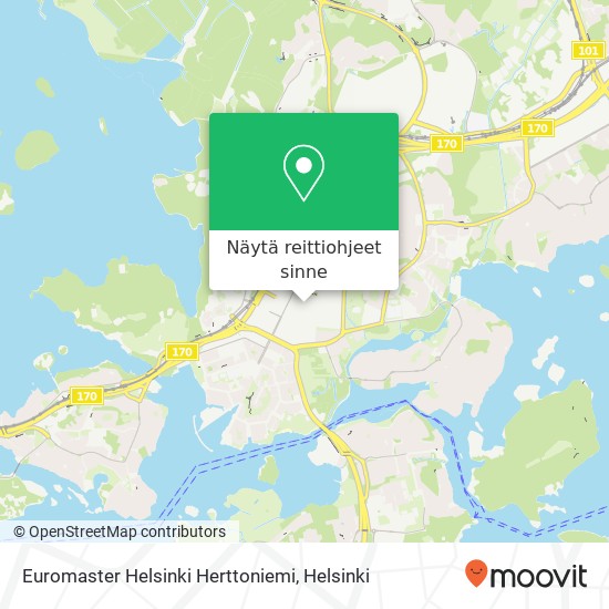 Euromaster Helsinki Herttoniemi kartta