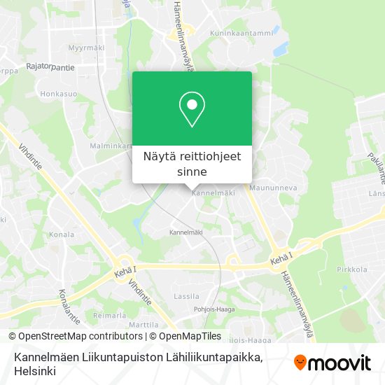 Kannelmäen Liikuntapuiston Lähiliikuntapaikka kartta