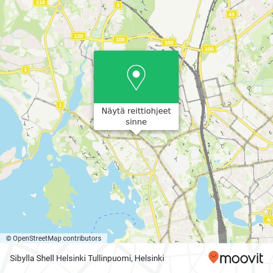 Sibylla Shell Helsinki Tullinpuomi kartta