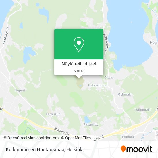 Kuinka päästä kohteeseen Kellonummen Hautausmaa paikassa Espoo  kulkuvälineellä Bussi?