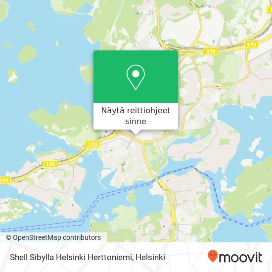 Shell Sibylla Helsinki Herttoniemi kartta