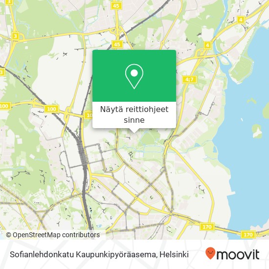 Sofianlehdonkatu Kaupunkipyöräasema kartta