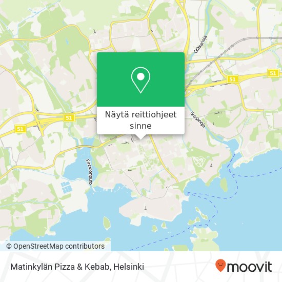 Matinkylän Pizza & Kebab kartta
