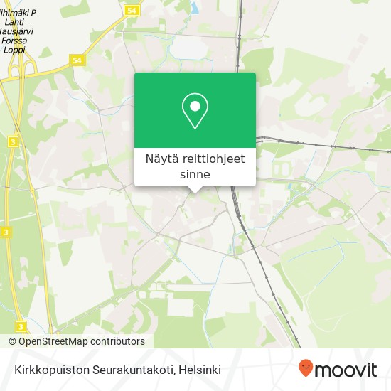 Kirkkopuiston Seurakuntakoti kartta