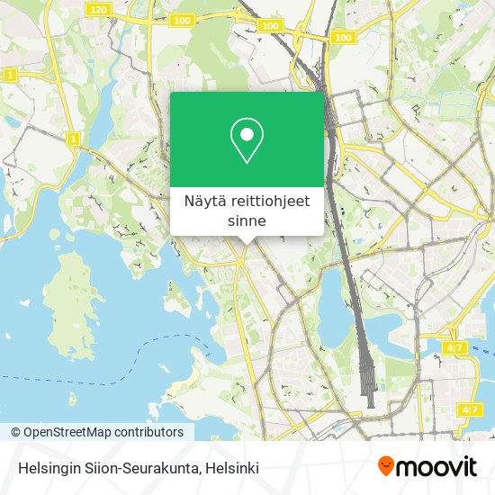Helsingin Siion-Seurakunta kartta