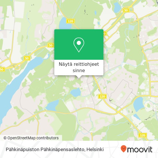 Pähkinäpuiston Pähkinäpensaslehto kartta