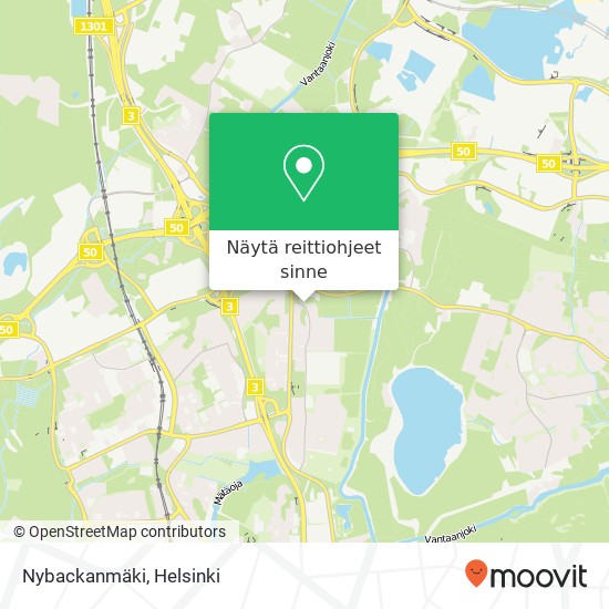 Nybackanmäki kartta