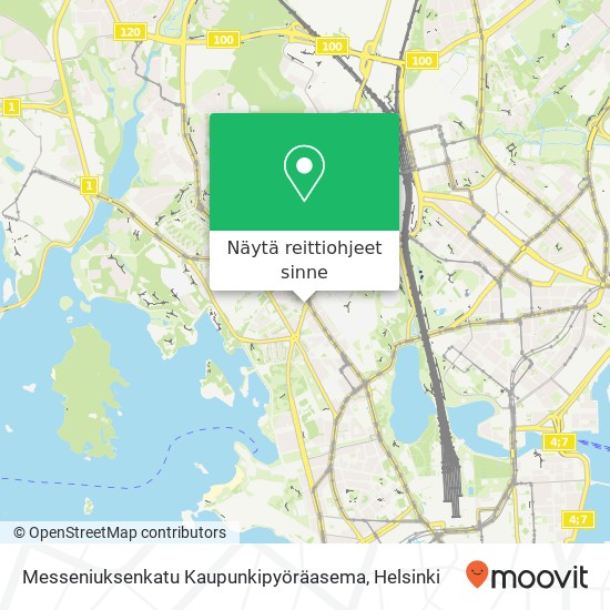 Messeniuksenkatu Kaupunkipyöräasema kartta