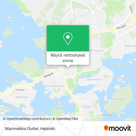 Kuinka päästä kohteeseen Marimekko Outlet paikassa Helsinki kulkuvälineellä  Bussi, Metro, Raitiovaunu tai Juna?
