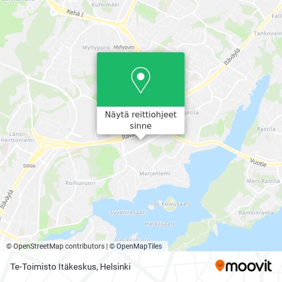 Te-Toimisto Itäkeskus kartta