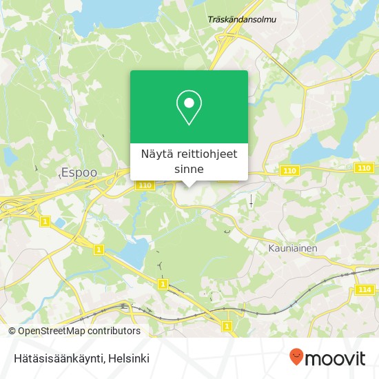 Hätäsisäänkäynti kartta