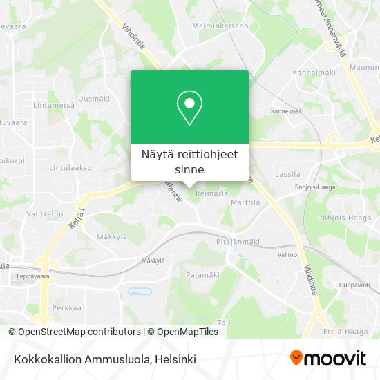 Kokkokallion Ammusluola kartta