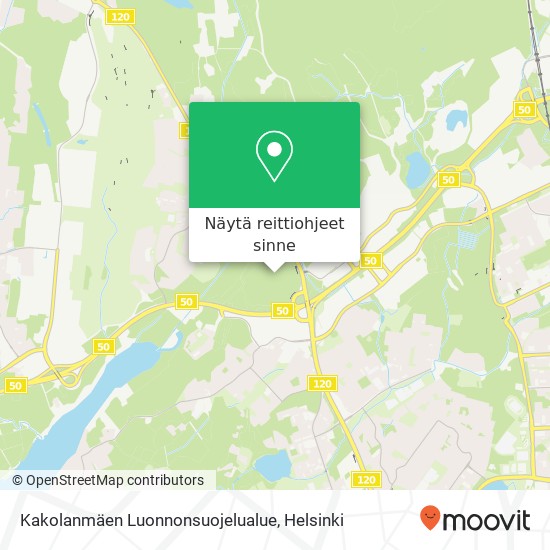 Kakolanmäen Luonnonsuojelualue kartta