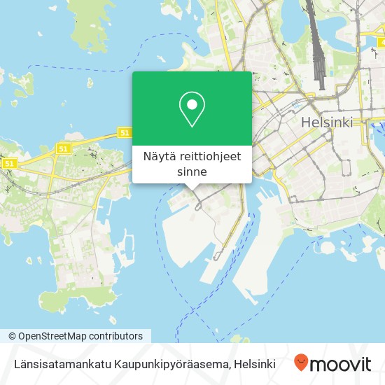 Länsisatamankatu Kaupunkipyöräasema kartta