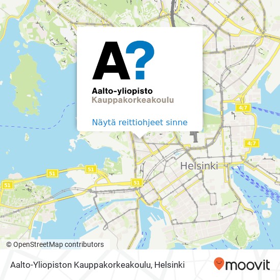 Aalto-Yliopiston Kauppakorkeakoulu kartta
