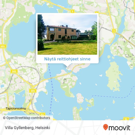 Villa Gyllenberg kartta