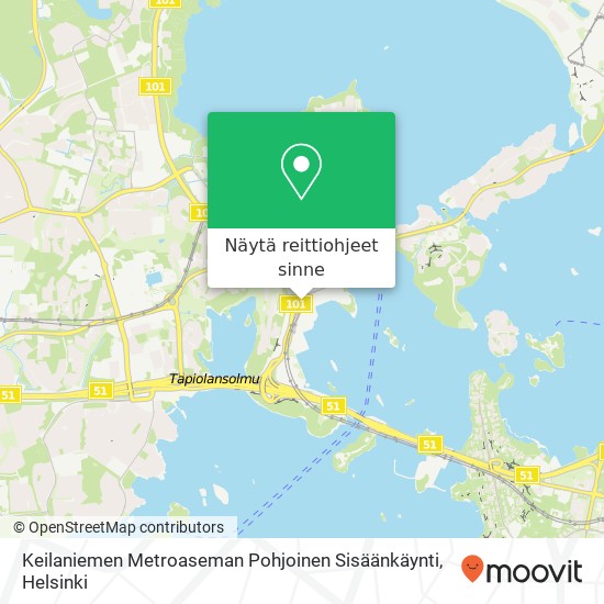 Keilaniemen Metroaseman Pohjoinen Sisäänkäynti kartta