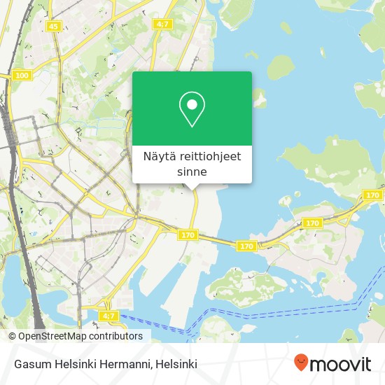 Gasum Helsinki Hermanni kartta