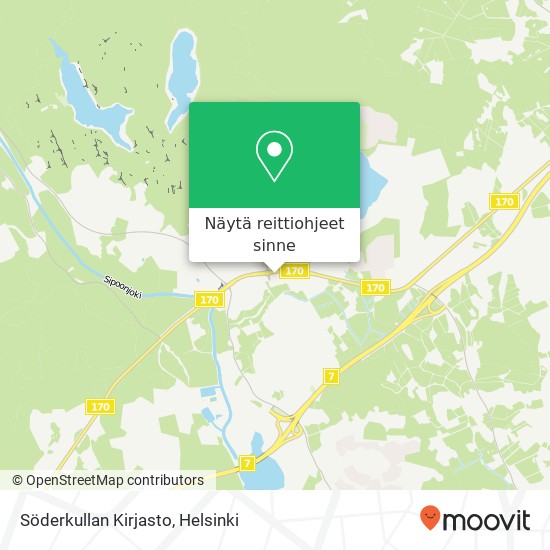 Söderkullan Kirjasto kartta