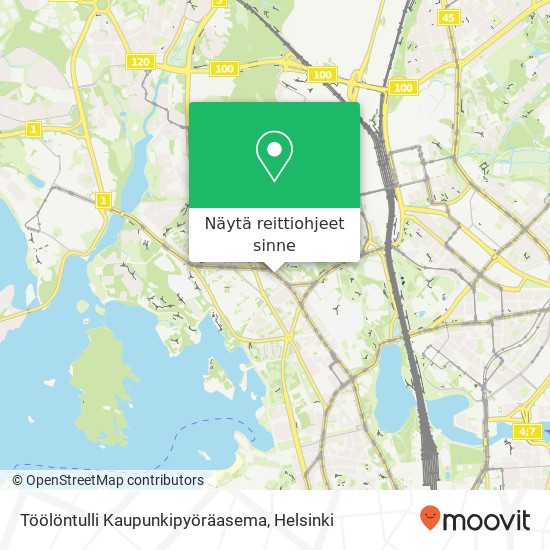 Töölöntulli Kaupunkipyöräasema kartta