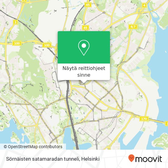 Sörnäisten satamaradan tunneli kartta