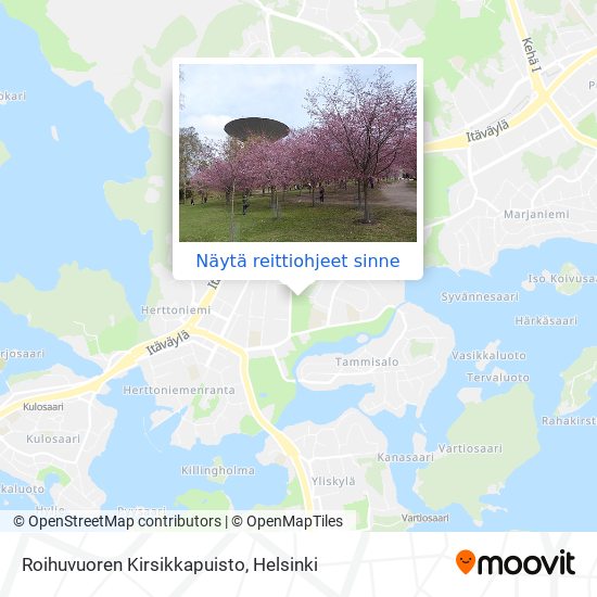 Roihuvuoren Kirsikkapuisto kartta