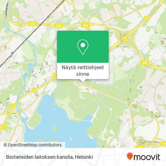 Biotieteiden laitoksen kanslia kartta