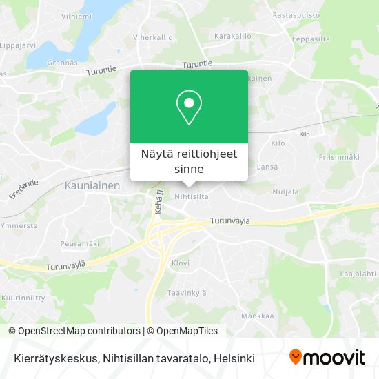 Kuinka päästä kohteeseen Kierrätyskeskus, Nihtisillan tavaratalo paikassa  Espoo kulkuvälineellä Bussi, Juna tai Raitiovaunu?