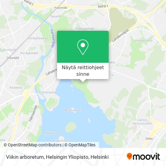 Viikin arboretum, Helsingin Yliopisto kartta