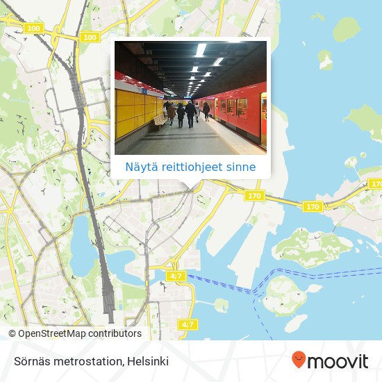 Sörnäs metrostation kartta