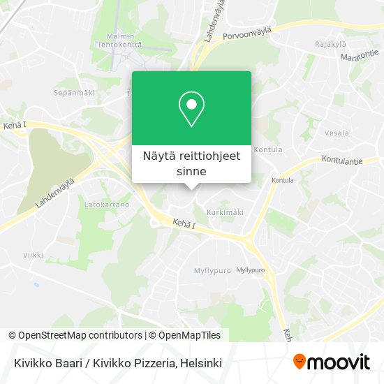Kivikko Baari / Kivikko Pizzeria kartta
