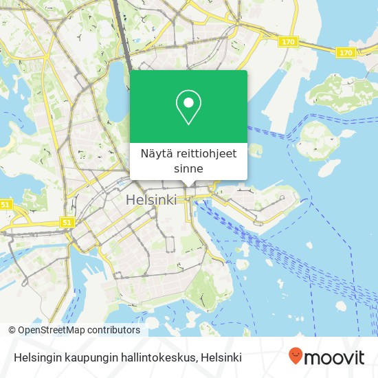 Helsingin kaupungin hallintokeskus kartta