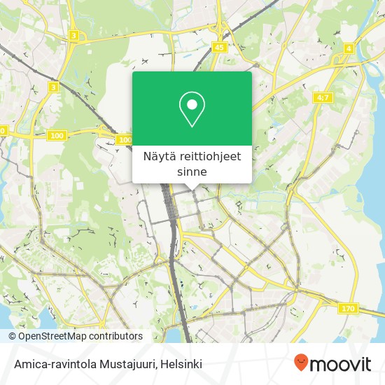 Amica-ravintola Mustajuuri kartta