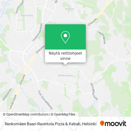 Renkomäen Baari-Ravintola Pizza & Kebab kartta