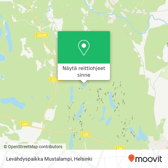 Levähdyspaikka Mustalampi kartta